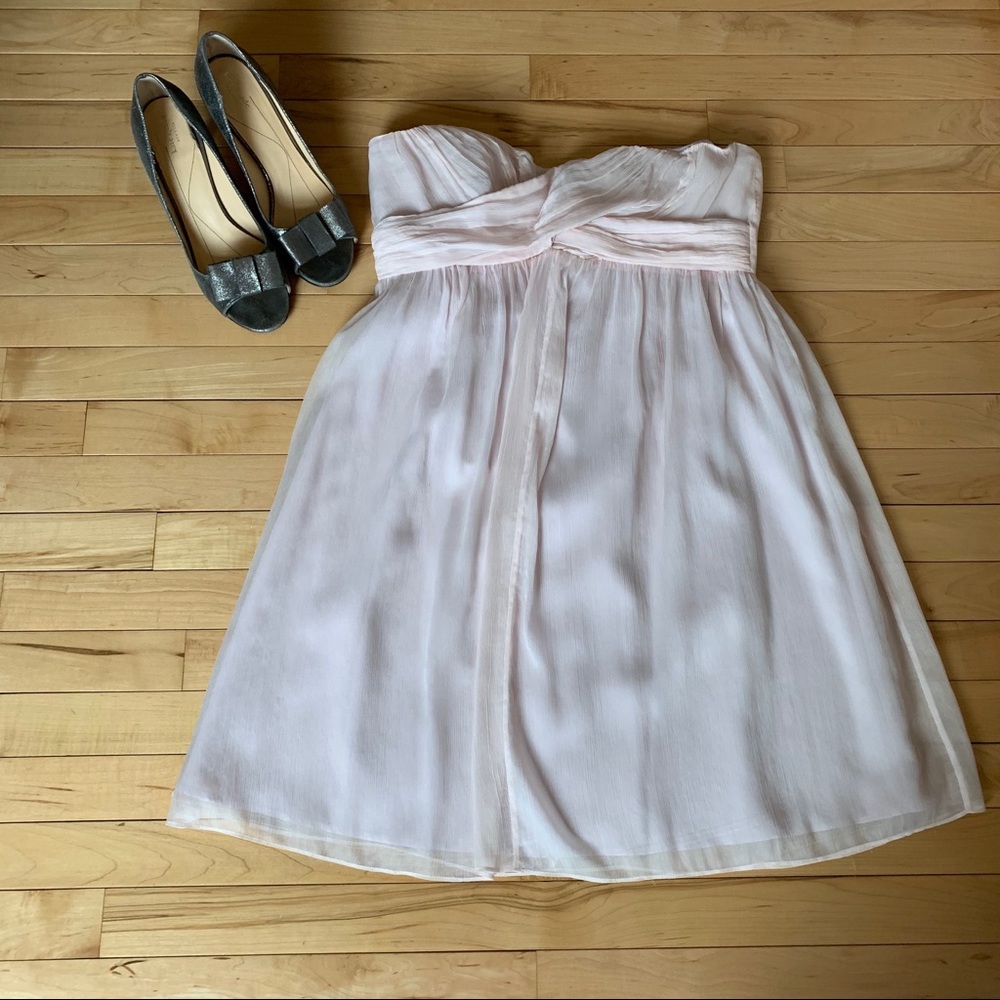 🍾HP🥂 J. Crew, light pink, Taryn silk dress, 10P - Picture 6 of 8